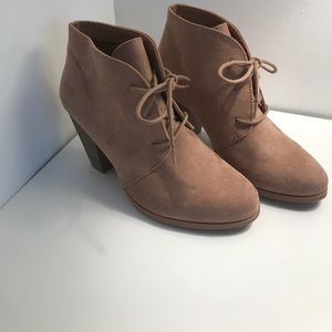 Tan suede booties